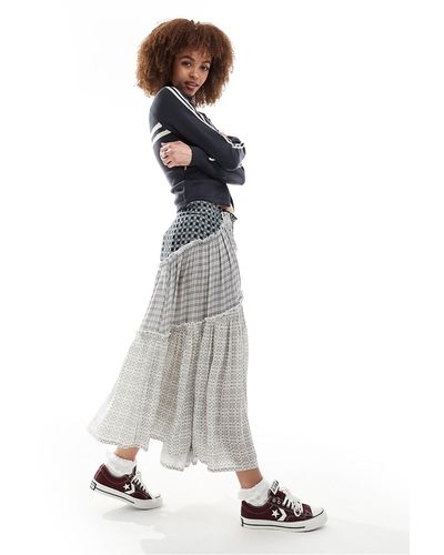 Reclaimed (vintage) Pull On Maxi Skirt - White