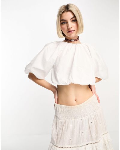 Collusion Crop Top Met Bubble-zoom - Wit