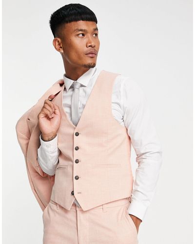 New Look – schmale anzugweste - Pink