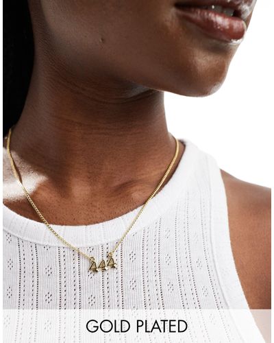 Pieces '444' Angel Number Necklace - White