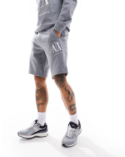 Armani Exchange Large Logo Sweat Shorts - Grey