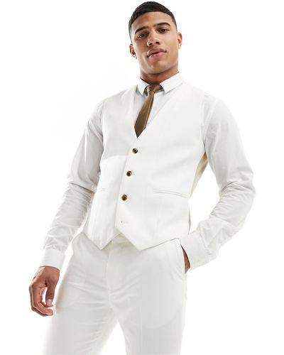 ASOS Skinny Suit Waistcoat - White