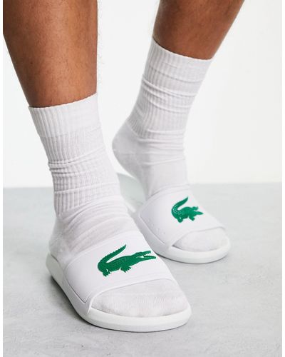 Lacoste Croco - Slippers - Wit
