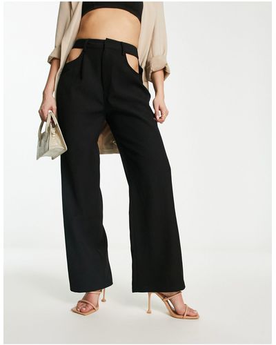 Aria Cove Tailored Trousers With Cut-out Detail - Black