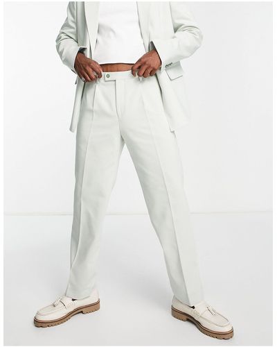 Viggo Pierre Relaxed Straight Suit Trouser - White