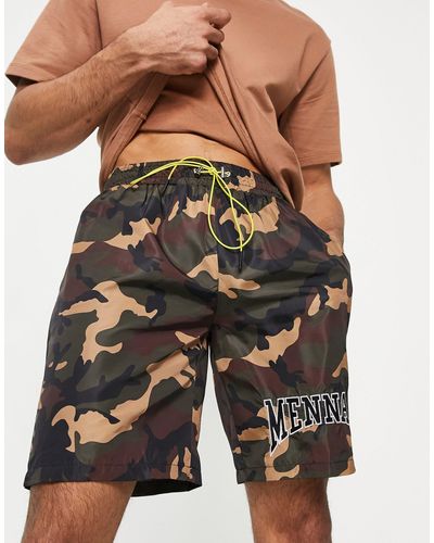 Mennace – shorts zum überziehen mit military-muster - Mehrfarbig