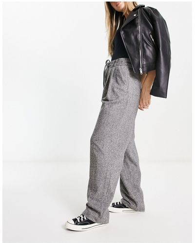 & Other Stories Co-ord Belted Wool Blend Trousers - Grey