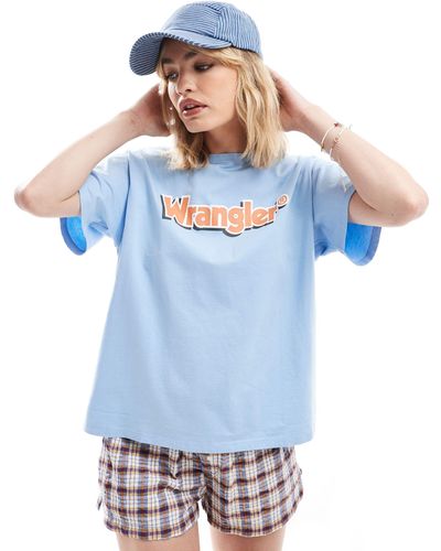 Wrangler – girlfriend-t-shirt - Blau