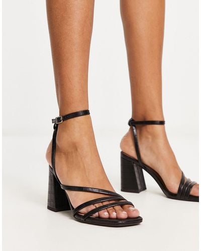 New Look Multistrap Heeled Sandal - Black