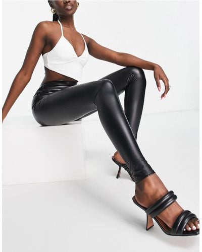 Rebellious Fashion Legging taille haute en pu - Noir