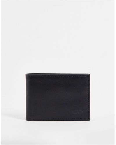 Levi's Leather Wallet With Batwing Logo - Black