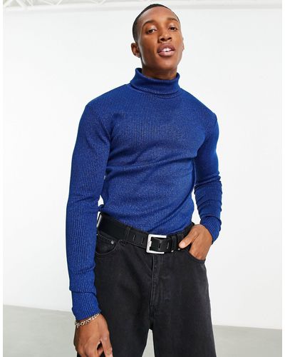 ASOS Muscle Fit Long Sleeve T-shirt - Blue