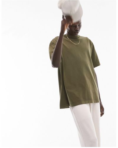 TOPMAN Camiseta extragrande con efecto desgastado - Verde