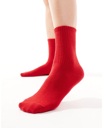 ASOS Bright Ankle Socks - Red