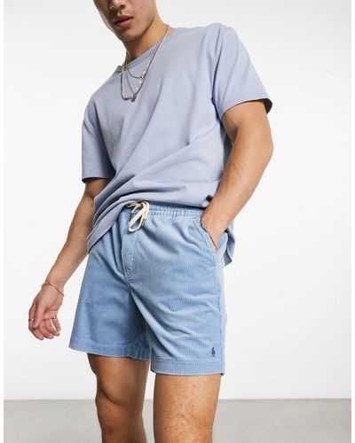 Polo Ralph Lauren Prepster Flat Front Cord Chino Shorts Classic Oversized Fit - Blue