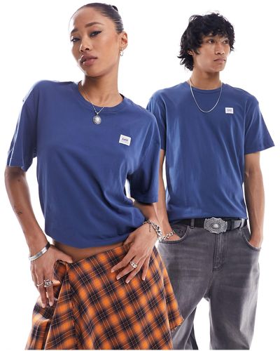 Lee Jeans Workwear - t-shirt comoda blu scuro con etichetta del logo
