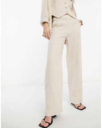 & Other Stories Co-ord Linen Mix Tailored Trousers - White