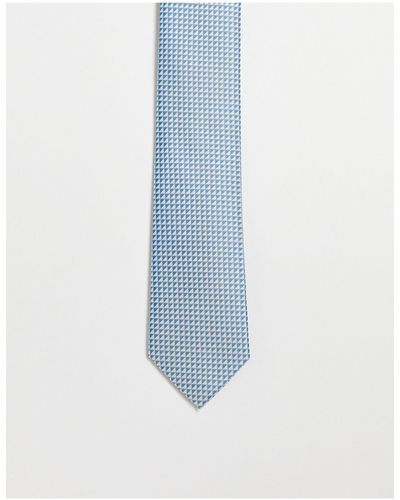 French Connection Diamond Print Tie - Blue