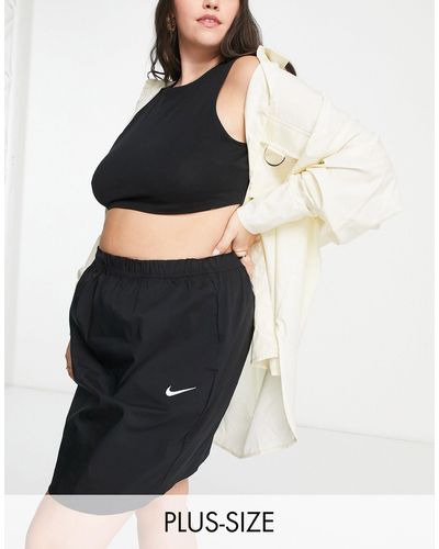 Nike Plus - essential - jupe taille haute en tissu - Noir