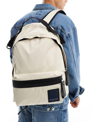 Armani Exchange Linear Label Logo Backpack - Blue