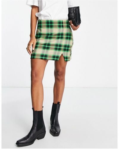 River Island Check Mini Skirt Co-ord - Green