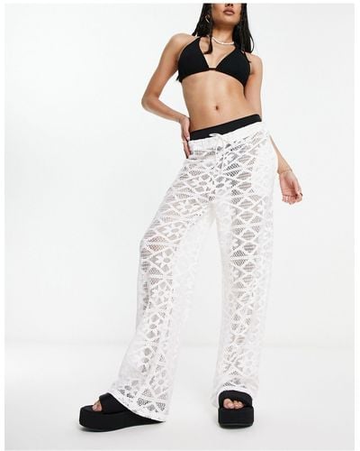 Collusion Lace Beach Trousers - White