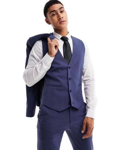 ASOS Skinny Suit Waistcoat - Blue
