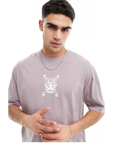 ASOS T-shirt oversize lilla con stampa celestiale sul petto - Viola