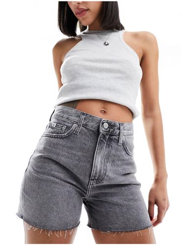 Calvin Klein – mom-jeans-shorts - Grau