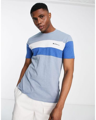Ben Sherman – t-shirt mit blockfarbendesign - Blau