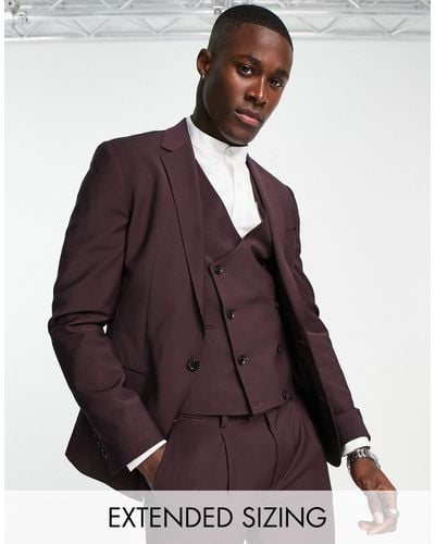 Noak 'tower Hill' Super Skinny Suit Jacket - Purple