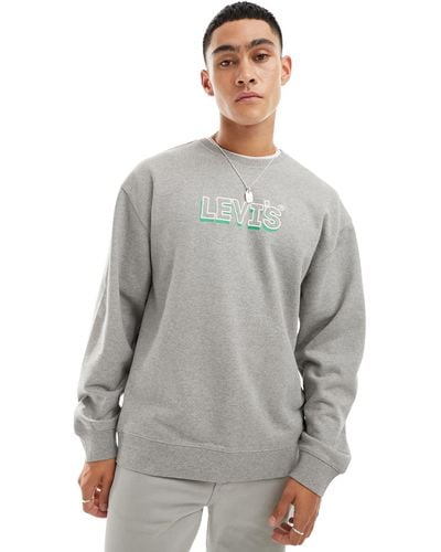Levi's Sweatshirt With Headline Logo - Grey