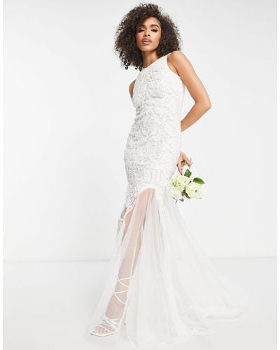 A Star Is Born Bridal Tulle Skirt Maxi Wedding Dress - White