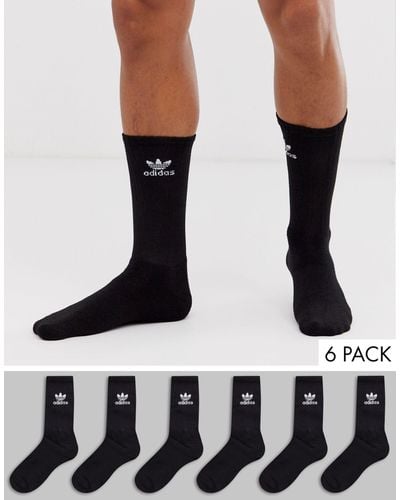 adidas Originals Trefoil 6-pack Crew Socks - Black