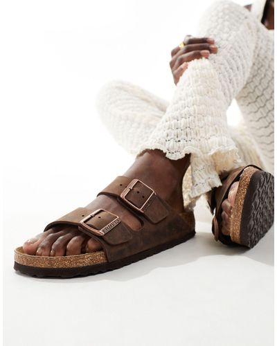 Birkenstock ‐ arizona ‐ sandalen aus geöltem havanna-leder - Braun