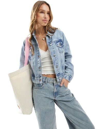 Miss Selfridge Denim Girlfriend Jacket - Blue