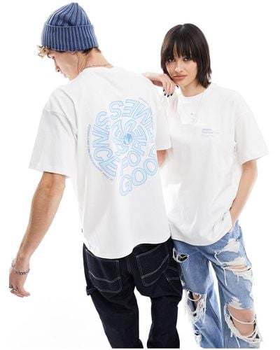 Dr. Denim Unisex Trooper Relaxed Fit T-shirt With 'good Times Since Forever' Back Graphic Print - White