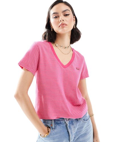 Levi's V-neck Perfect T-shirt - Pink