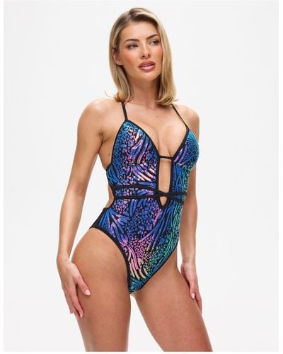 Ann Summers Sultry Heat Sparkle Swimsuit - Blue