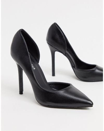 Glamorous D'orsay Court Shoes - Black