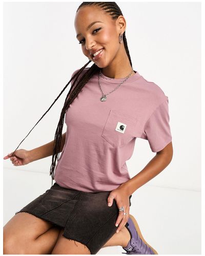 Carhartt Camiseta con bolsillo en - Rosa