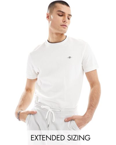 GANT – t-shirt aus piqué - Weiß