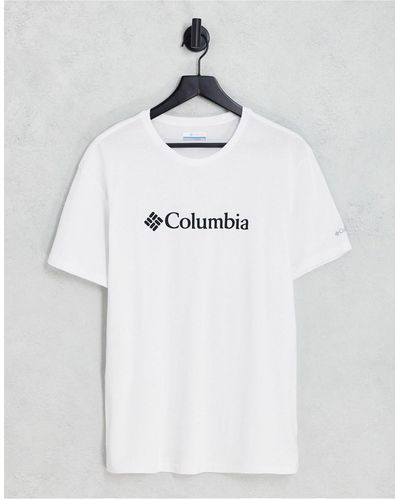 Columbia Csc - Basic Katoenen T-shirt Met Logo Op - Wit