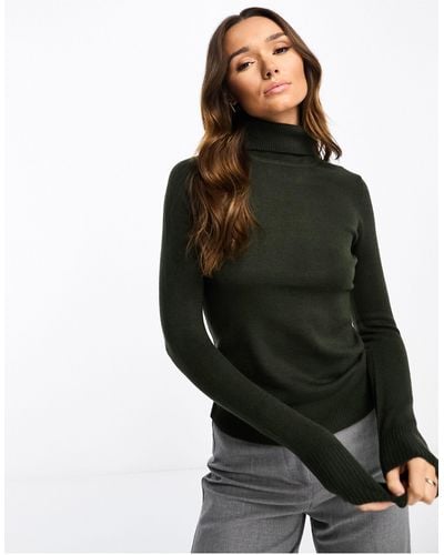 French Connection Ribbed Roll Neck Sweater - Black