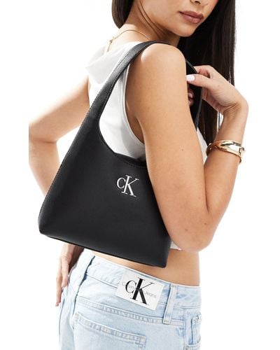 Calvin Klein Minimal Monogram Shoulder Bag - Black