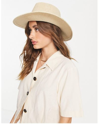 ASOS Straw Fedora Hat With Black Band And Size Adjuster - Brown