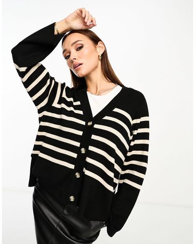 Object Button Through Knitted Cardigan - Black