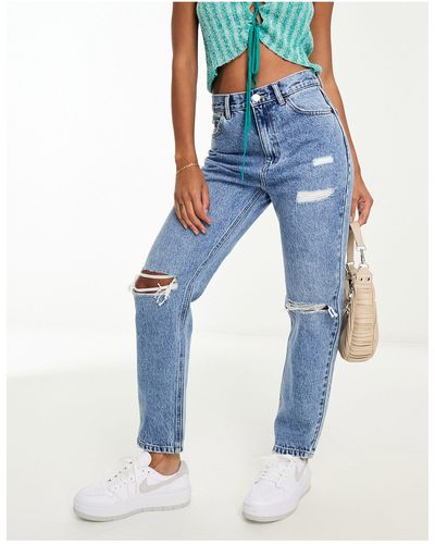 Pull and bear cheap ripped mom jeans