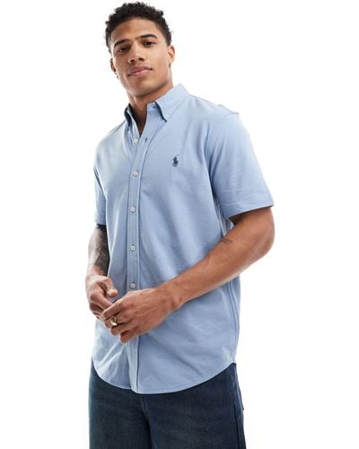 Polo Ralph Lauren Icon Logo Short Sleeve Pique Shirt - Blue