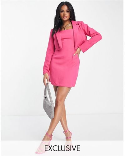 Missguided Co-ord Shirred Strap Mini Dress - Pink